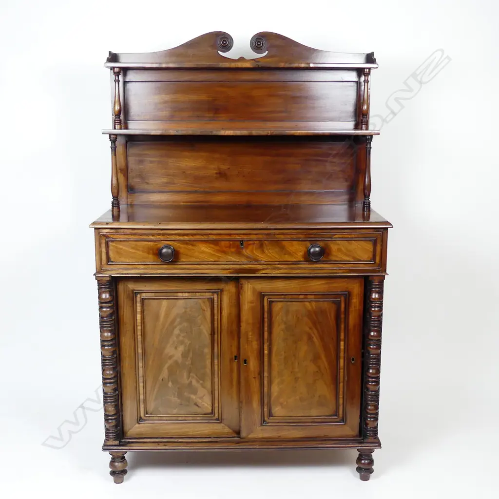 A Regency flame mahogany chiffonier Image 1++