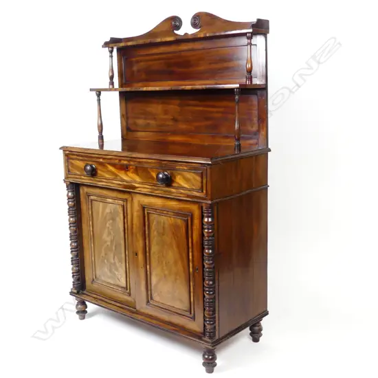A Regency flame mahogany chiffonier