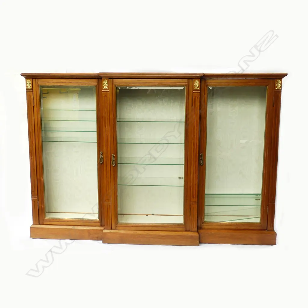 A Victorian mahogany breakfront display cabinet Image 1++