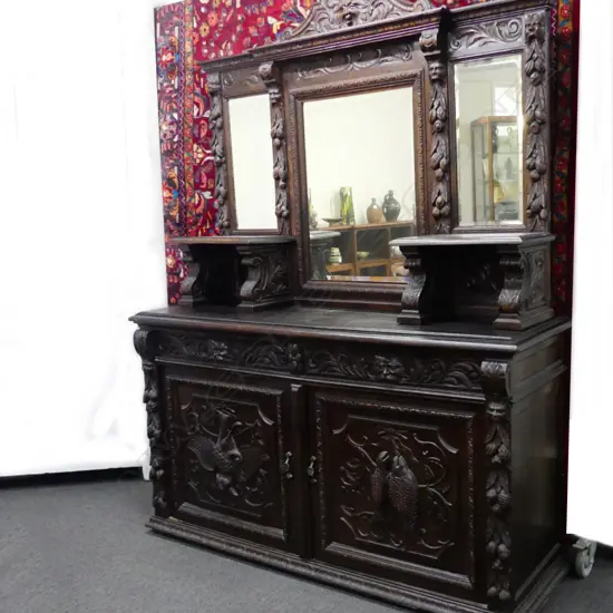 A substantial Victorian oak sideboard