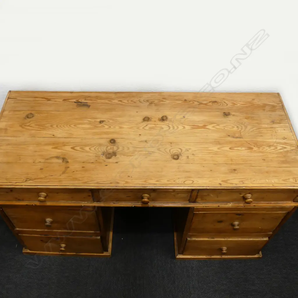 A Victorian pine double pedestal desk Image 1++
