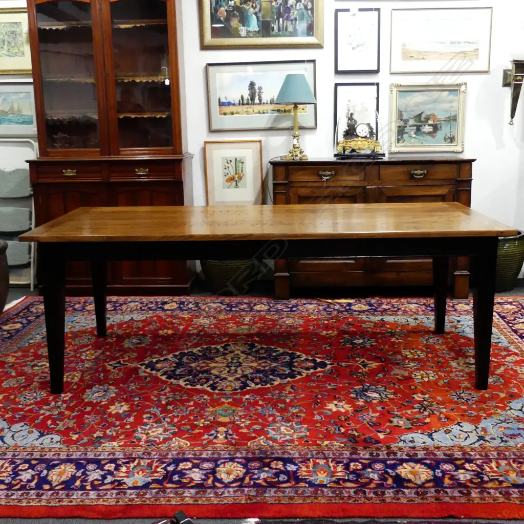 A good elm plank top dining table of French country style Image 1++