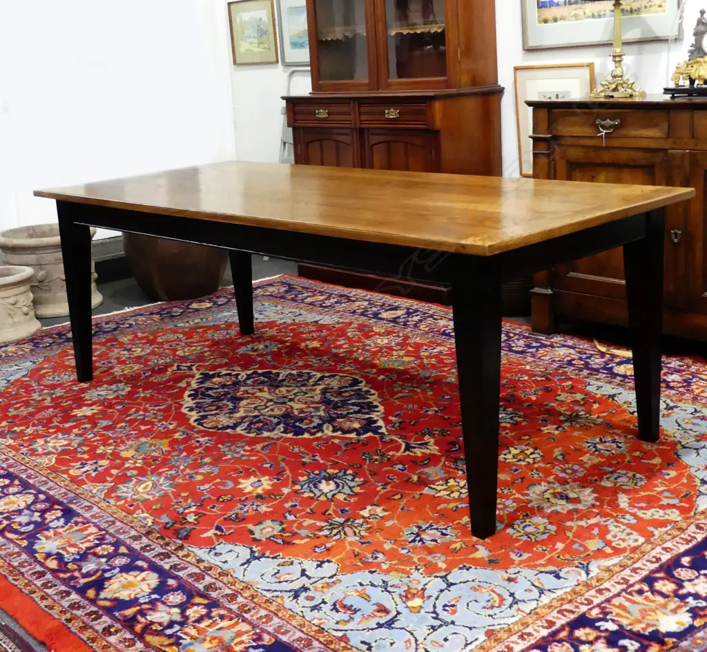 A good elm plank top dining table of French country style Image 1++