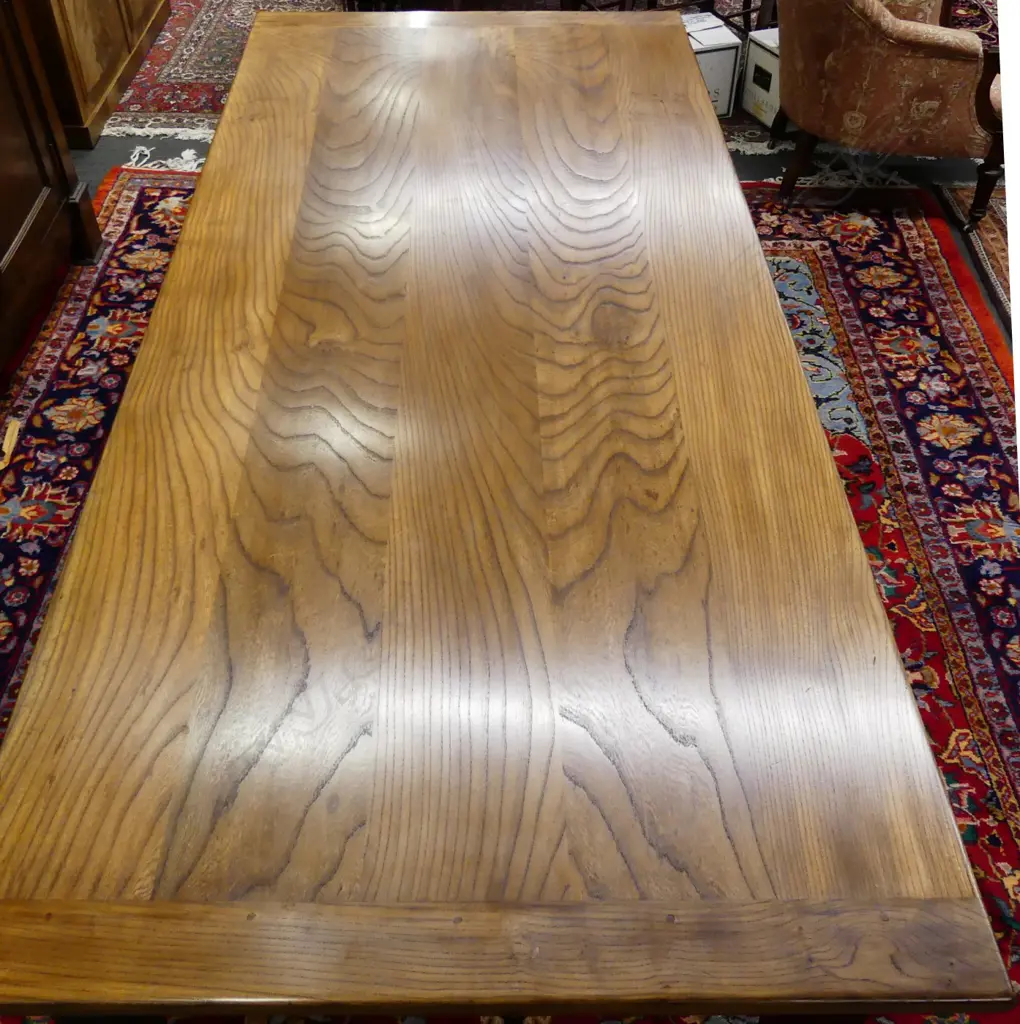 A good elm plank top dining table of French country style Image 1++