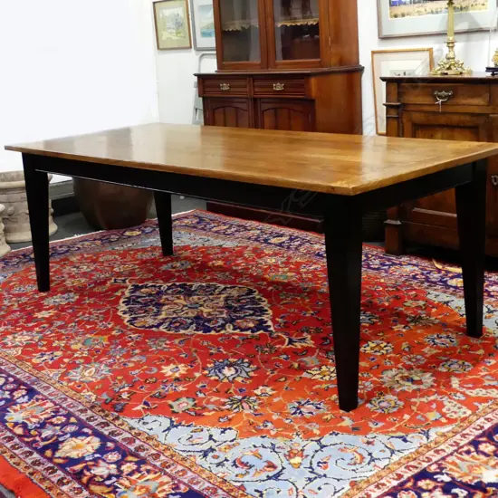 A good elm plank top dining table of French country style