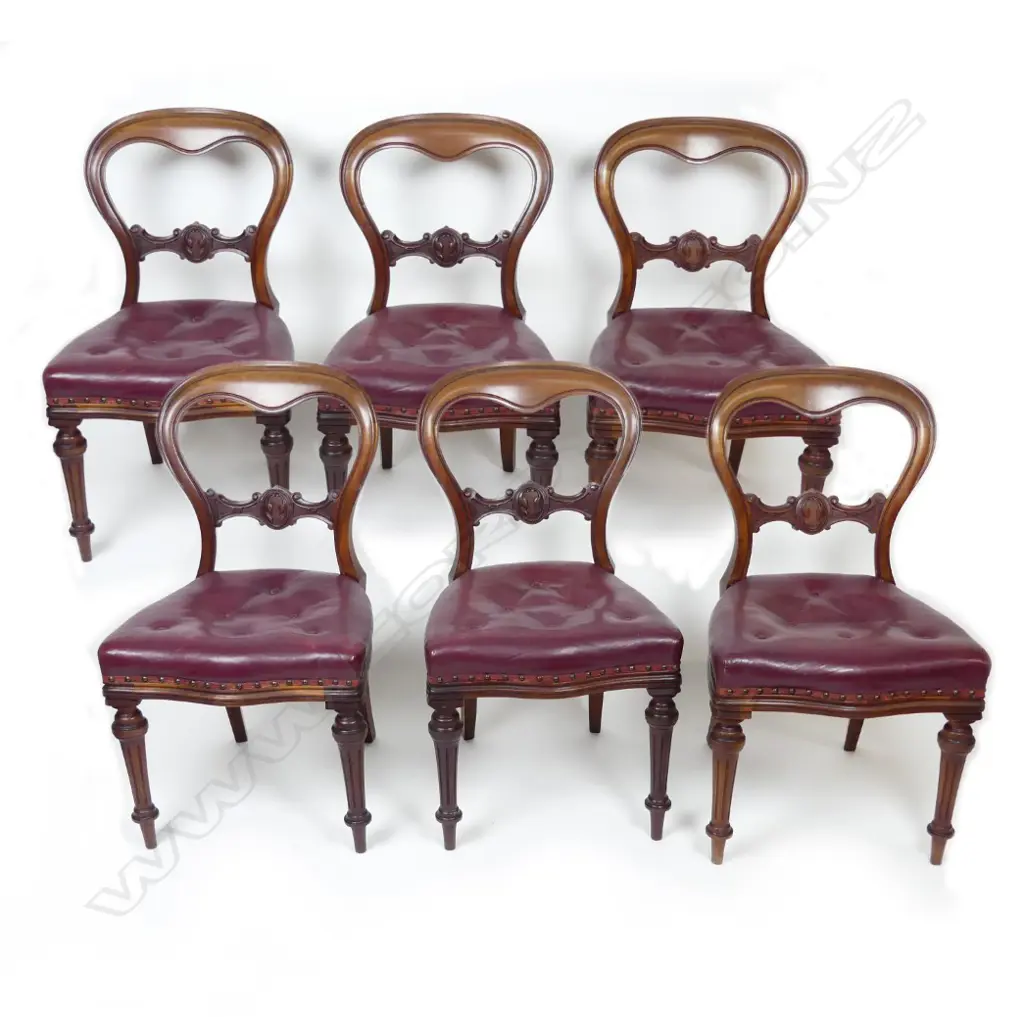 A set of six Victorian mahogany 'Admiralty' dining chairs Image 1++