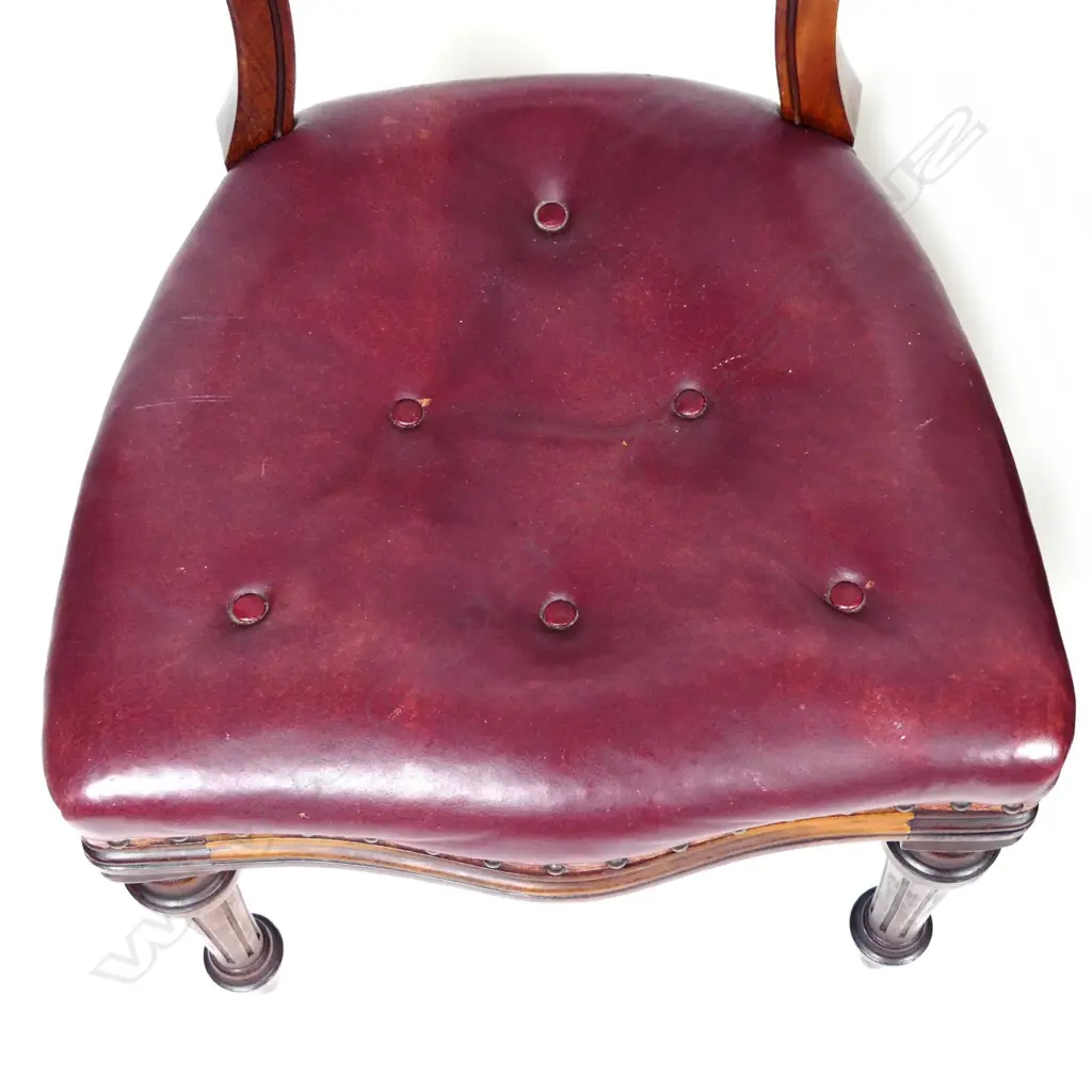 A set of six Victorian mahogany 'Admiralty' dining chairs Image 1++