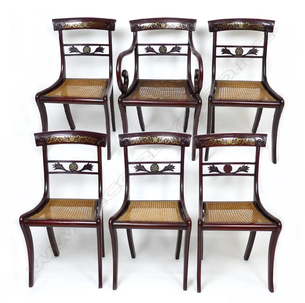 A set of six Regency rosewood dining chairs Image 1++
