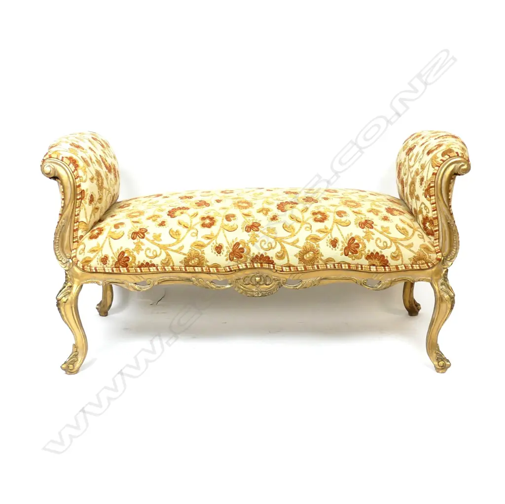 An ornate scrolling double-ended ottoman Image 1++