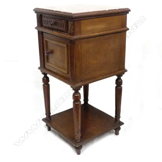 A French oak bedside cabinet