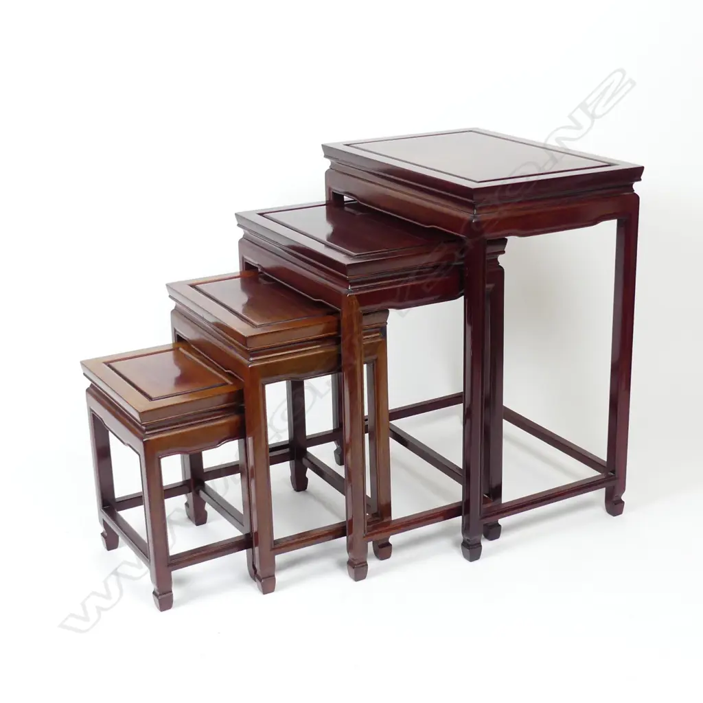 A Chinese vintage nest of four tables Image 1++