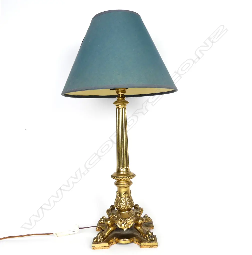 A vintage gilt brass classical table lamp Image 1++