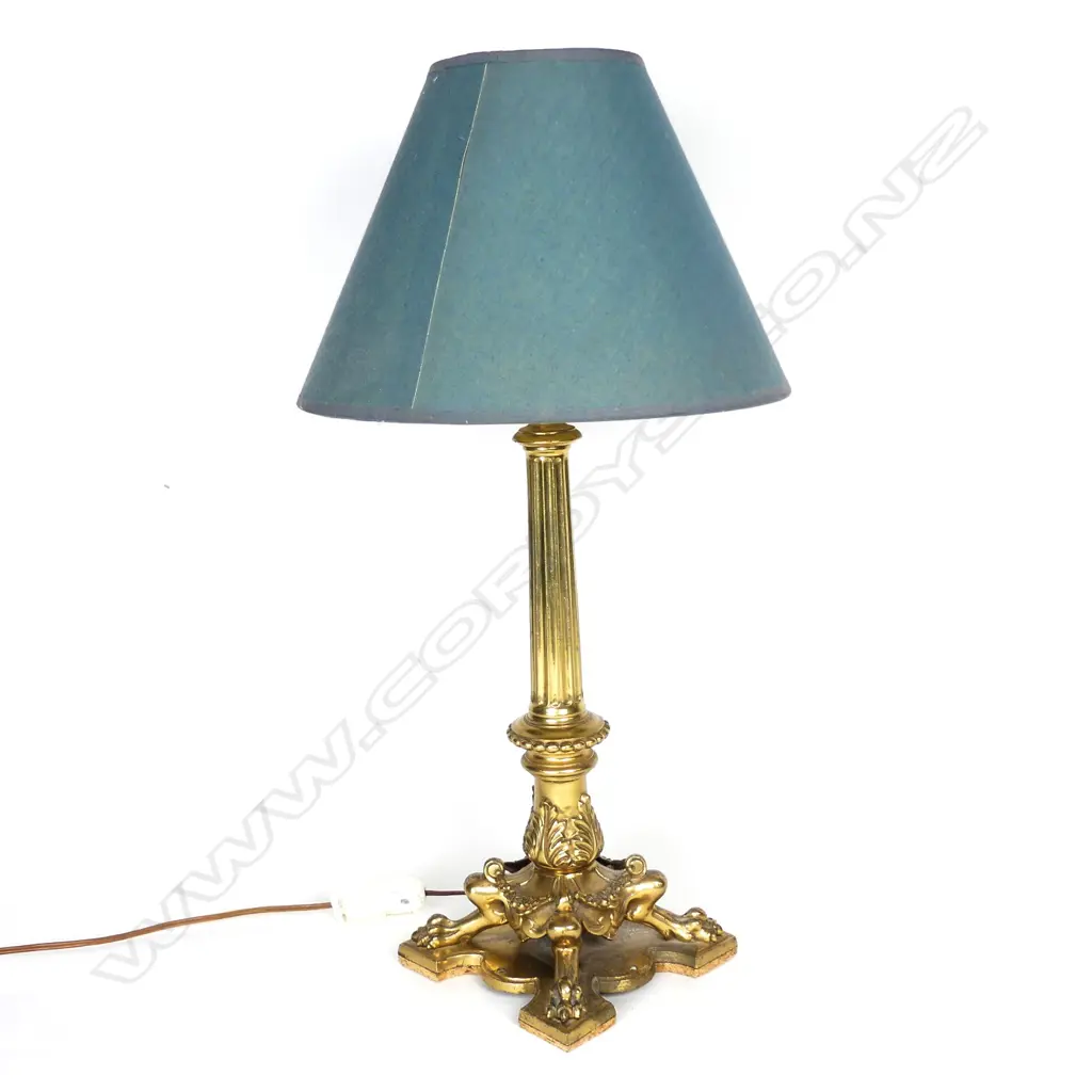 A vintage gilt brass classical table lamp Image 1++