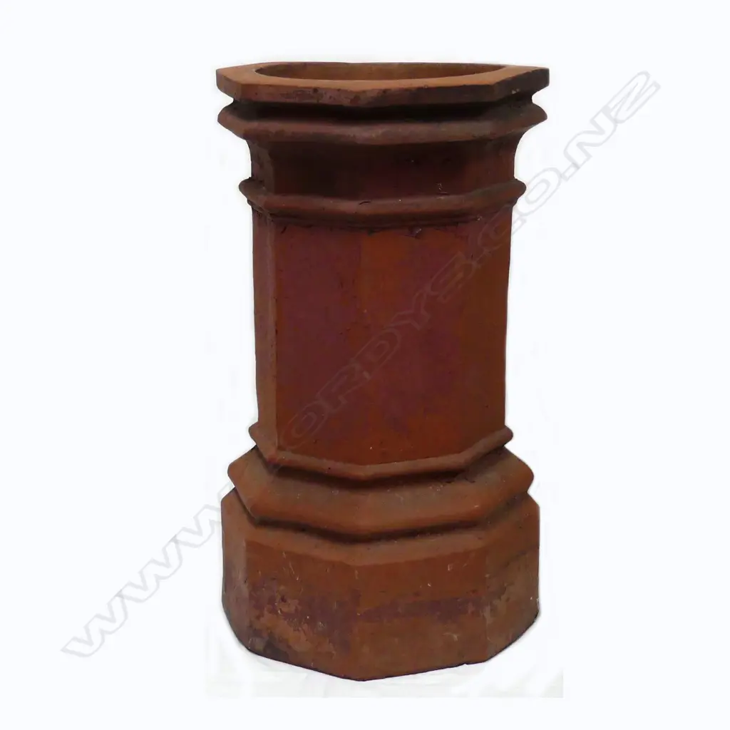An old English red clay chimney pot Image 1++