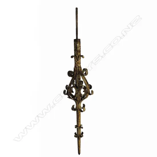 A large 19thC wrought iron finial