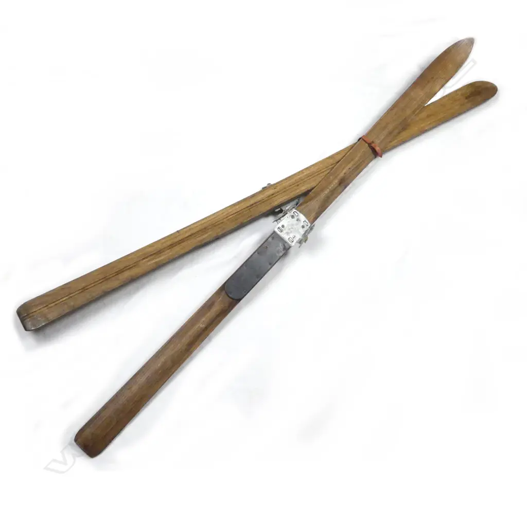 A pair of vintage wood skis Image 1++