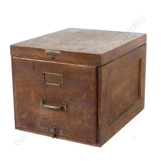 An early 20thC oak 'Show Walker' single drawer filing cabinet