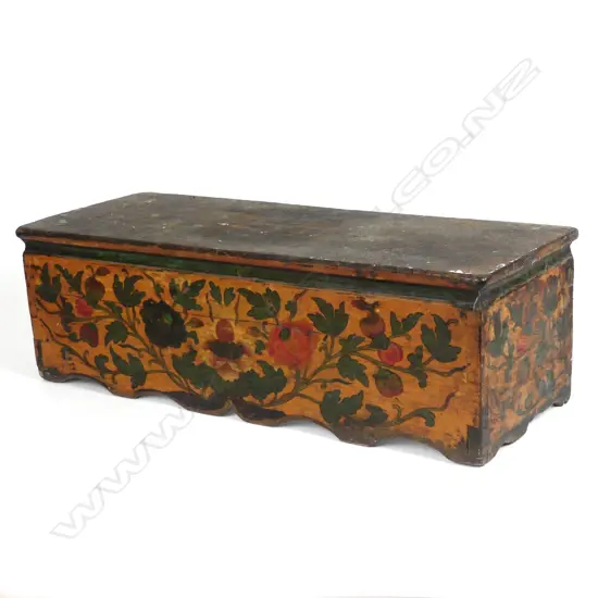 An antique wooden Tibetan altar step