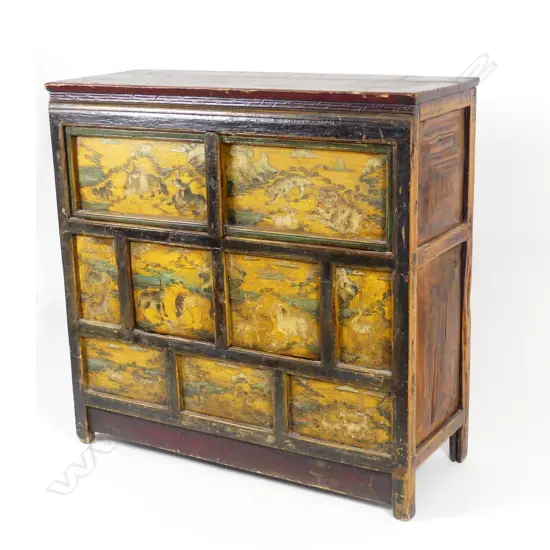 An old Tibetan decorative cabinet