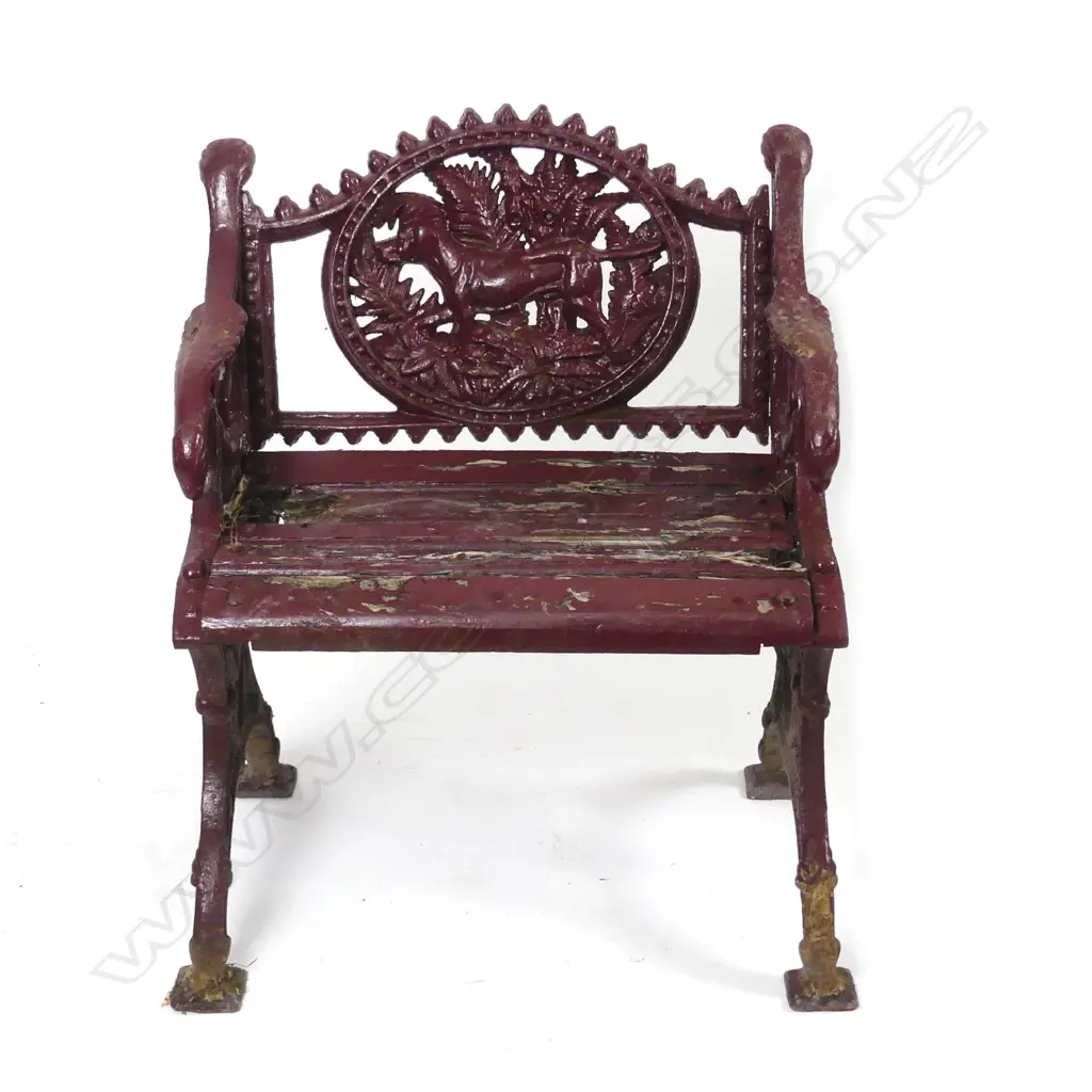 A Victorian cast iron outdoor garden seat Image 1++