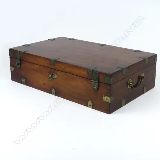 A mahogany deeds box