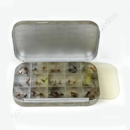 An Alex Martin 6 x 3½” alloy fly box