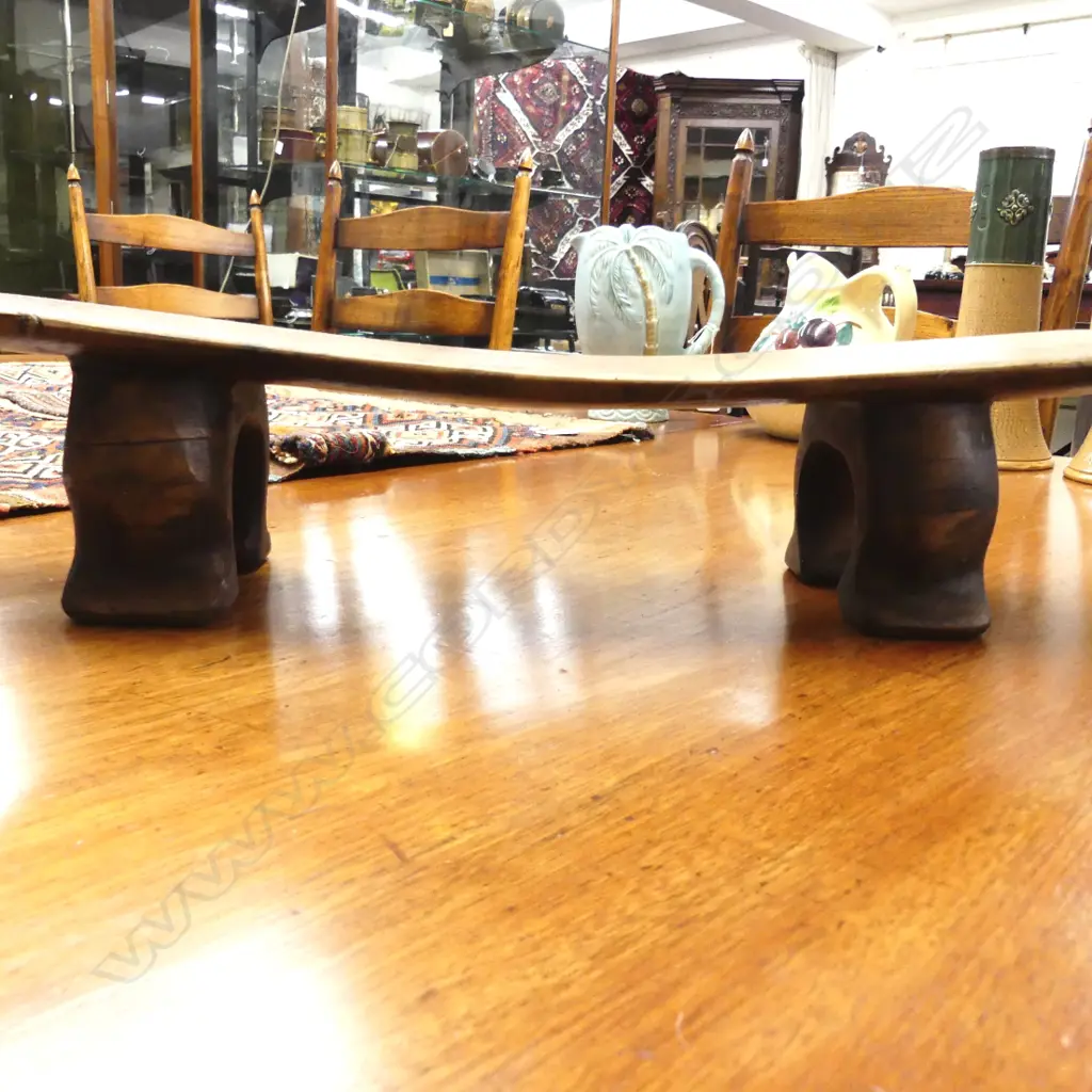 A 20thC Pacific Islands (Tonga) carved wooden stool Image 1++