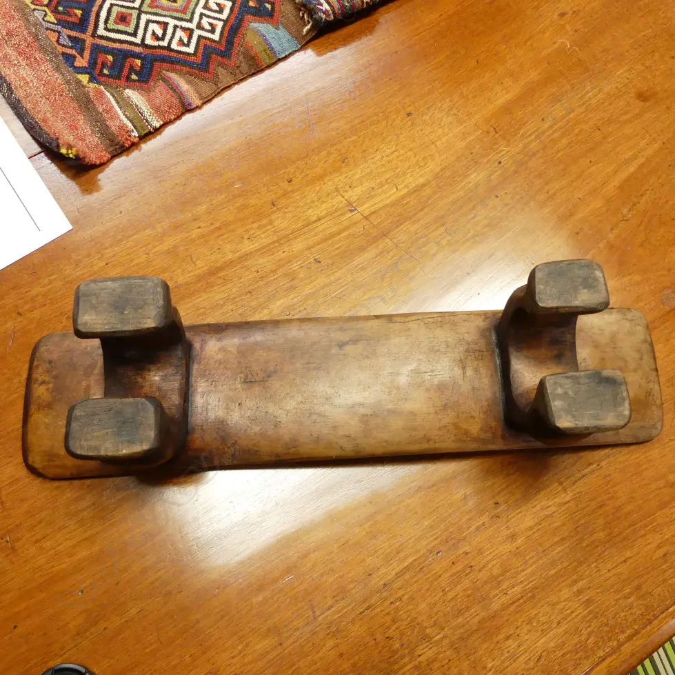 A 20thC Pacific Islands (Tonga) carved wooden stool Image 1++