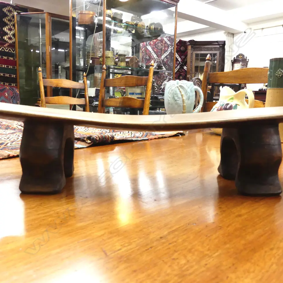 A 20thC Pacific Islands (Tonga) carved wooden stool Image 1++