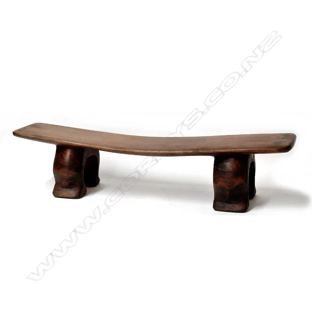 A 20thC Pacific Islands (Tonga) carved wooden stool Image 1++