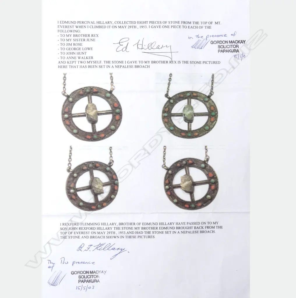 An important and unique memento and collection of archival material associated with Sir Edmund Hillary Image 1++