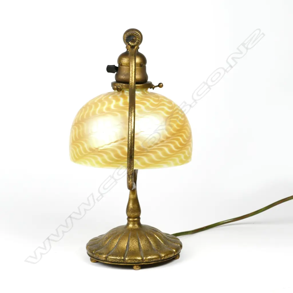 A Tiffany Favrile Harp desk lamp Image 1++