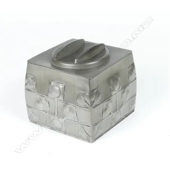 An Archibald Knox designed ‘English Pewter' biscuit box