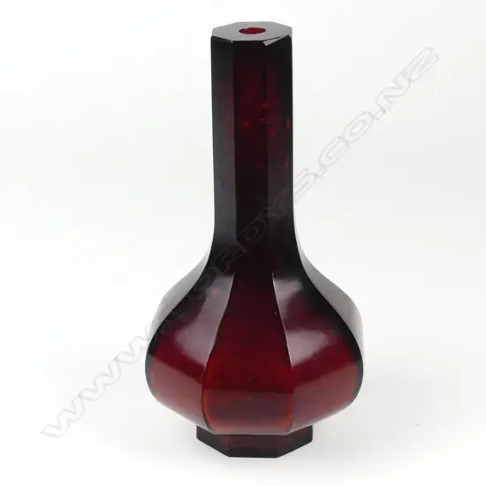 An antique Chinese Peking ruby glass vase