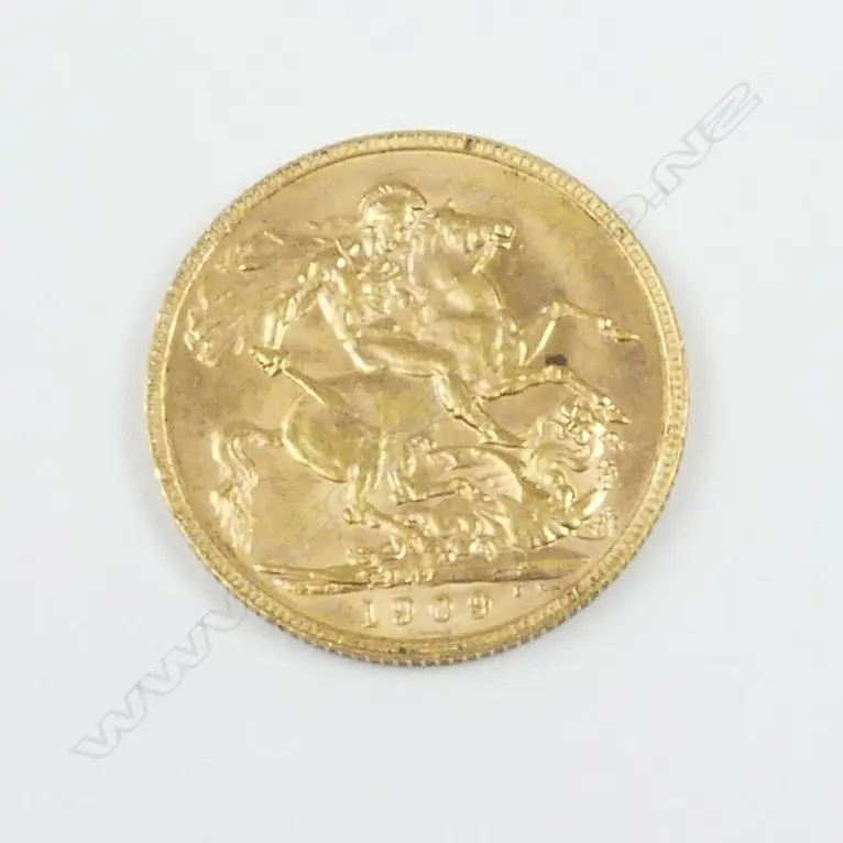 A 1909 gold sovereign Image 1++