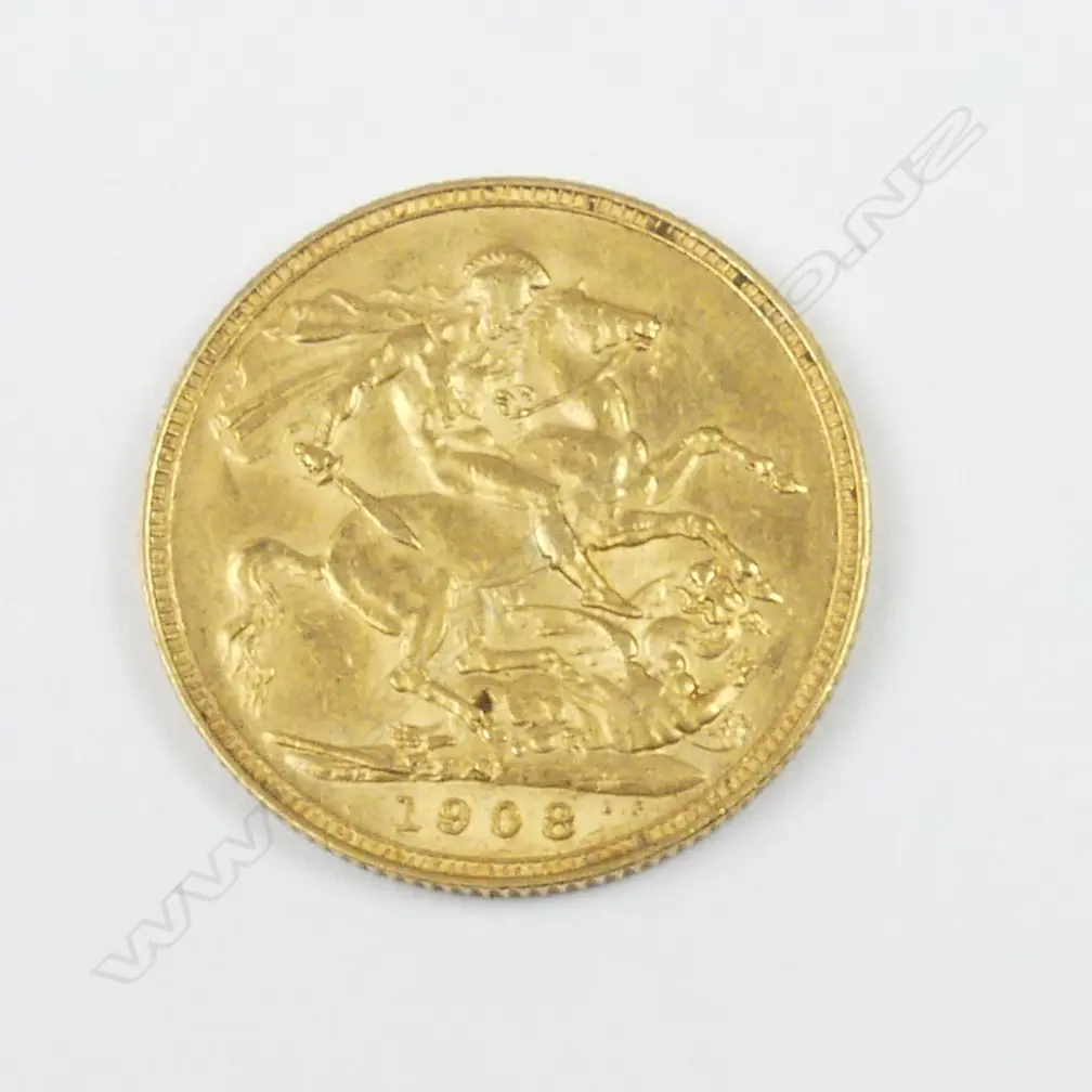 A 1908 gold sovereign Image 1++