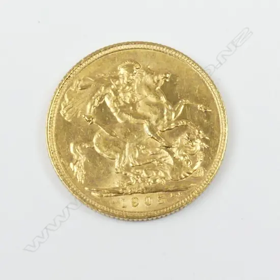 A 1905 gold sovereign