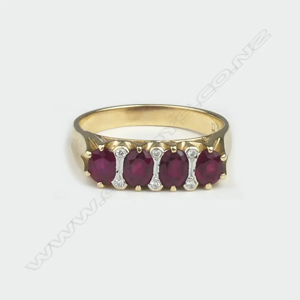 A 9ct. gold ruby and diamond ring Image 1++