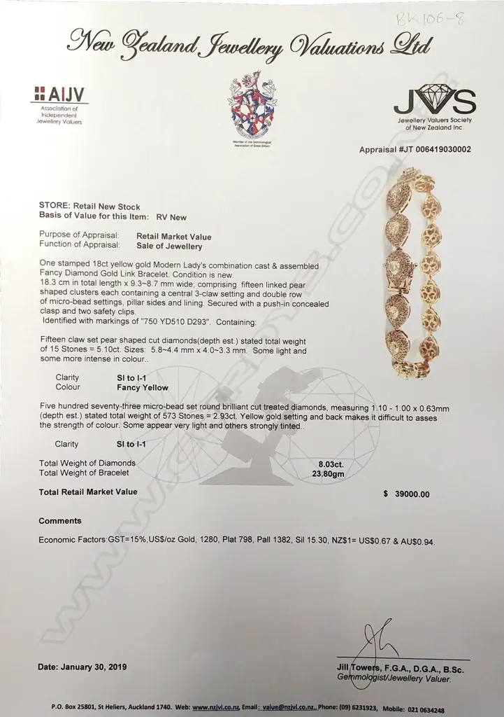 A stylish modern 18ct. yellow gold and multi-fancy yellow diamond set bracelet Image 1++