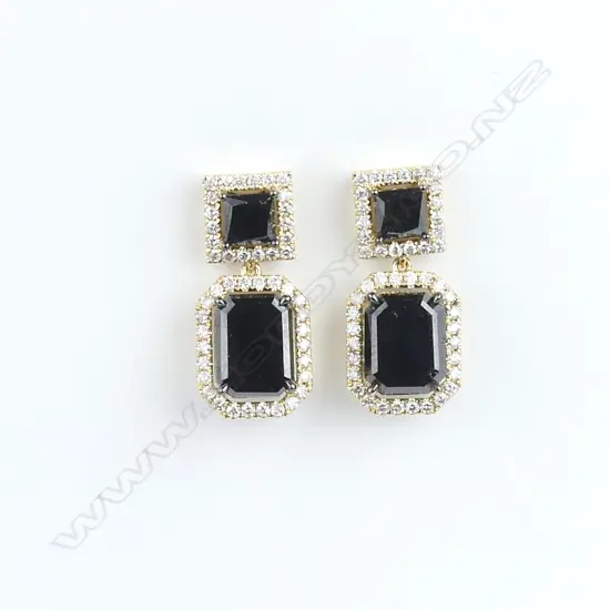 A pair of 18ct gold and diamond earrings