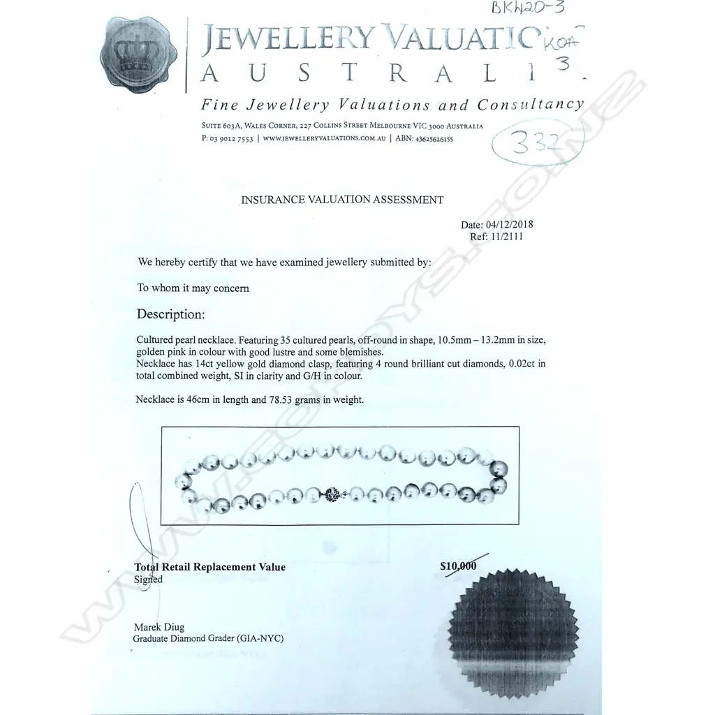 A cultured pearl necklace Image 1++