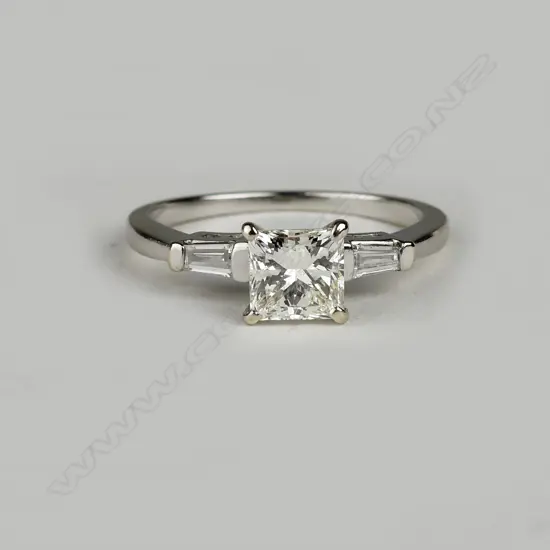 An 18ct white gold and diamond solitaire ring