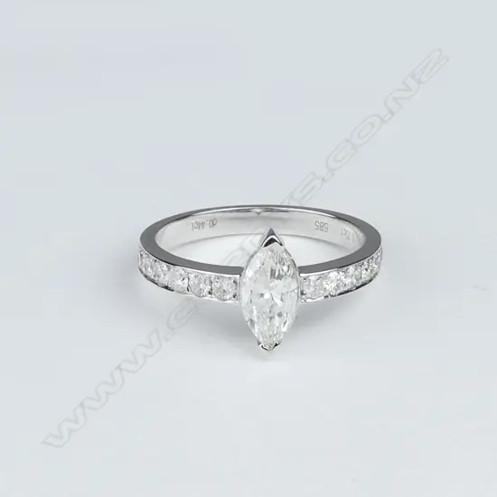 A 14ct white gold and diamond ring