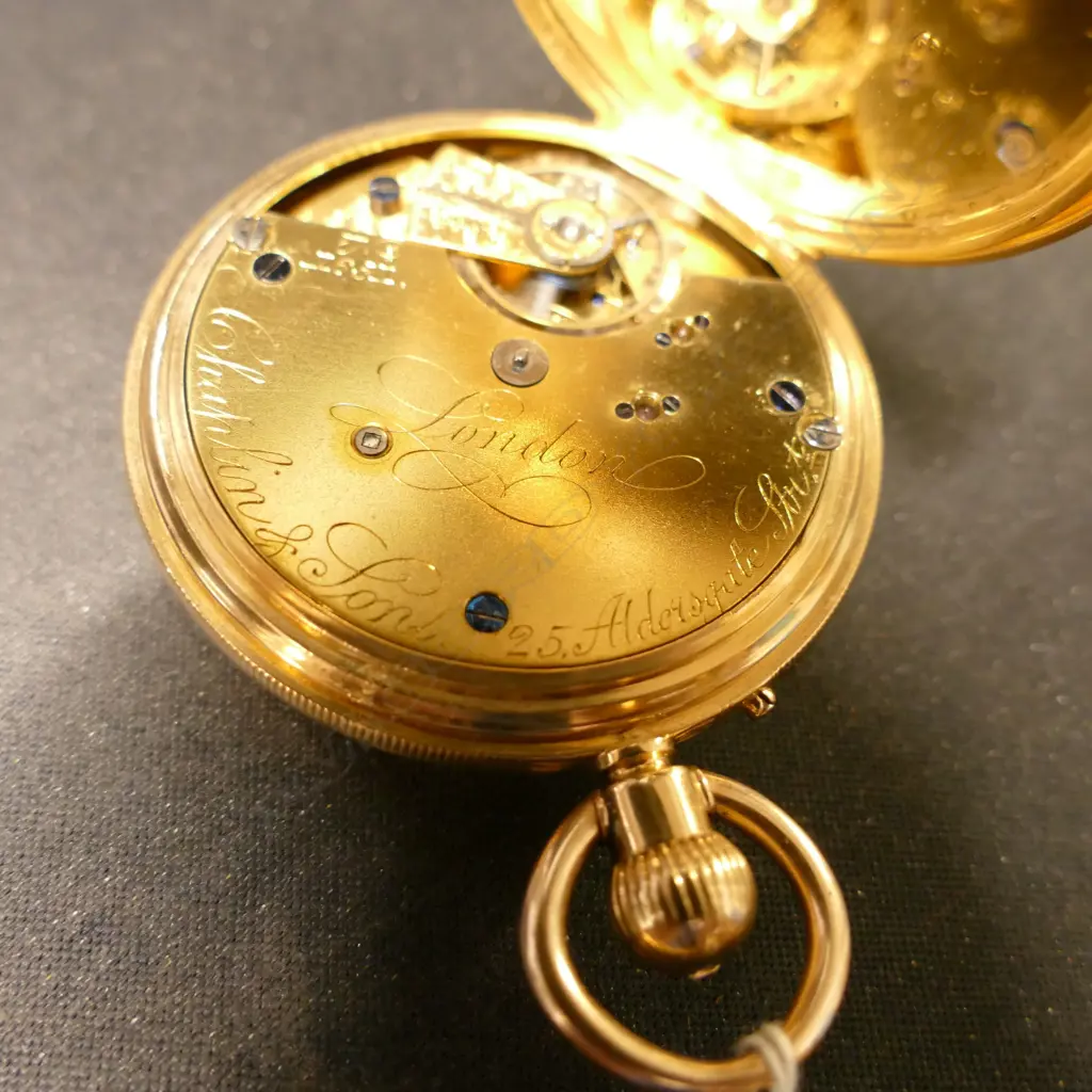An 18ct. yellow gold gent's Chaplin & Sons of London full hunter pocket watch Image 1++