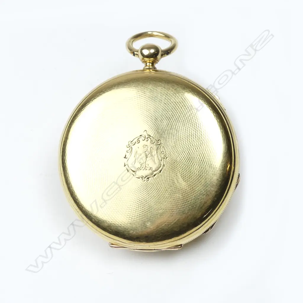 A 19thC Swift Badollet 18ct. yellow gold 'Captain's' full hunter pocket watch Image 1++