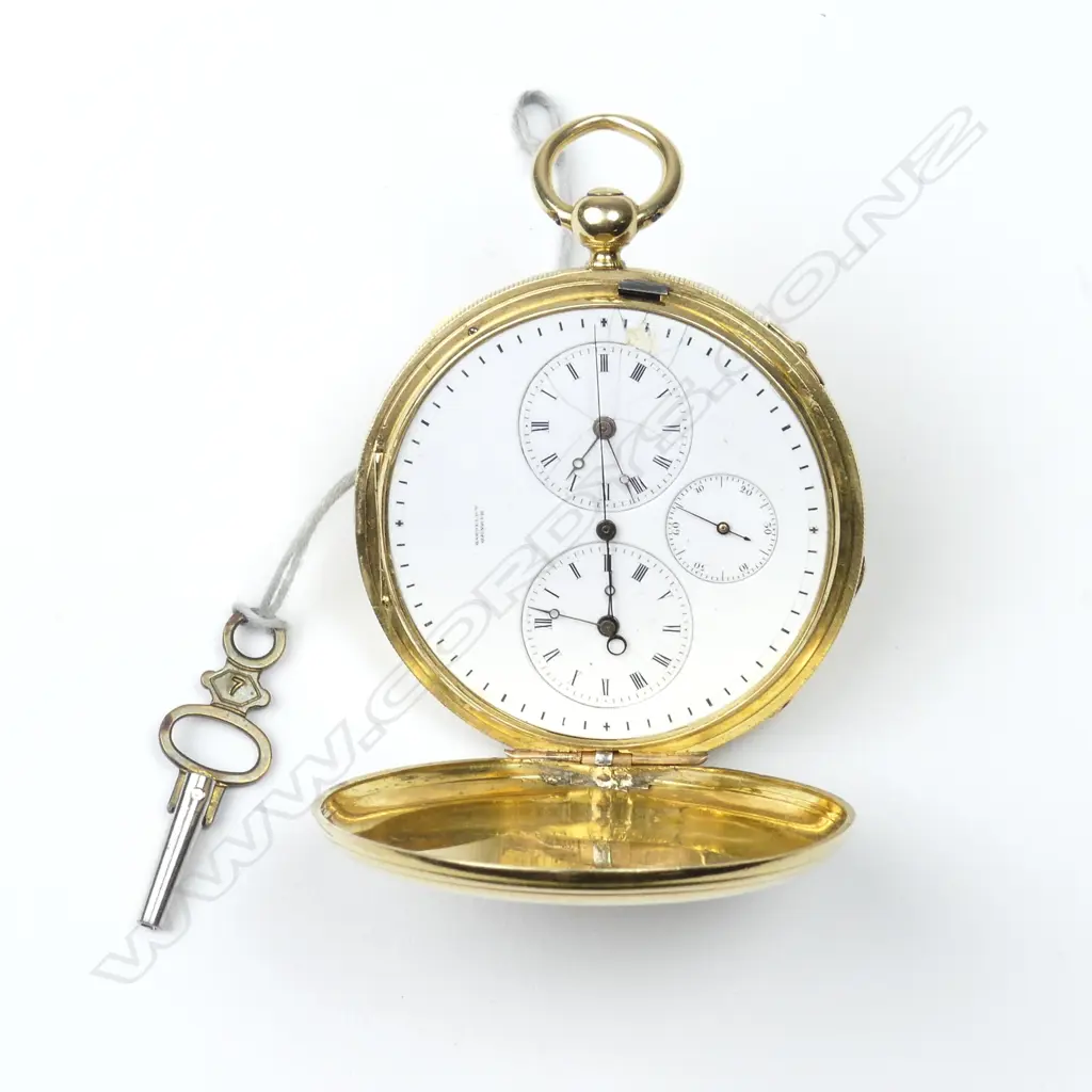 A 19thC Swift Badollet 18ct. yellow gold 'Captain's' full hunter pocket watch Image 1++