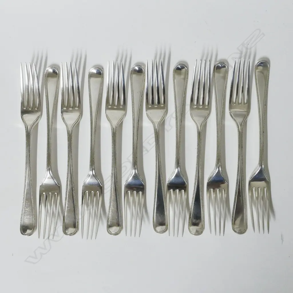 12 George III silver dessert forks Image 1++