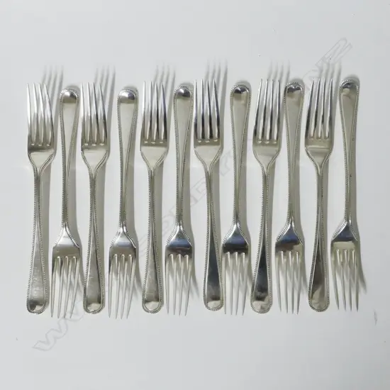 12 George III silver dessert forks