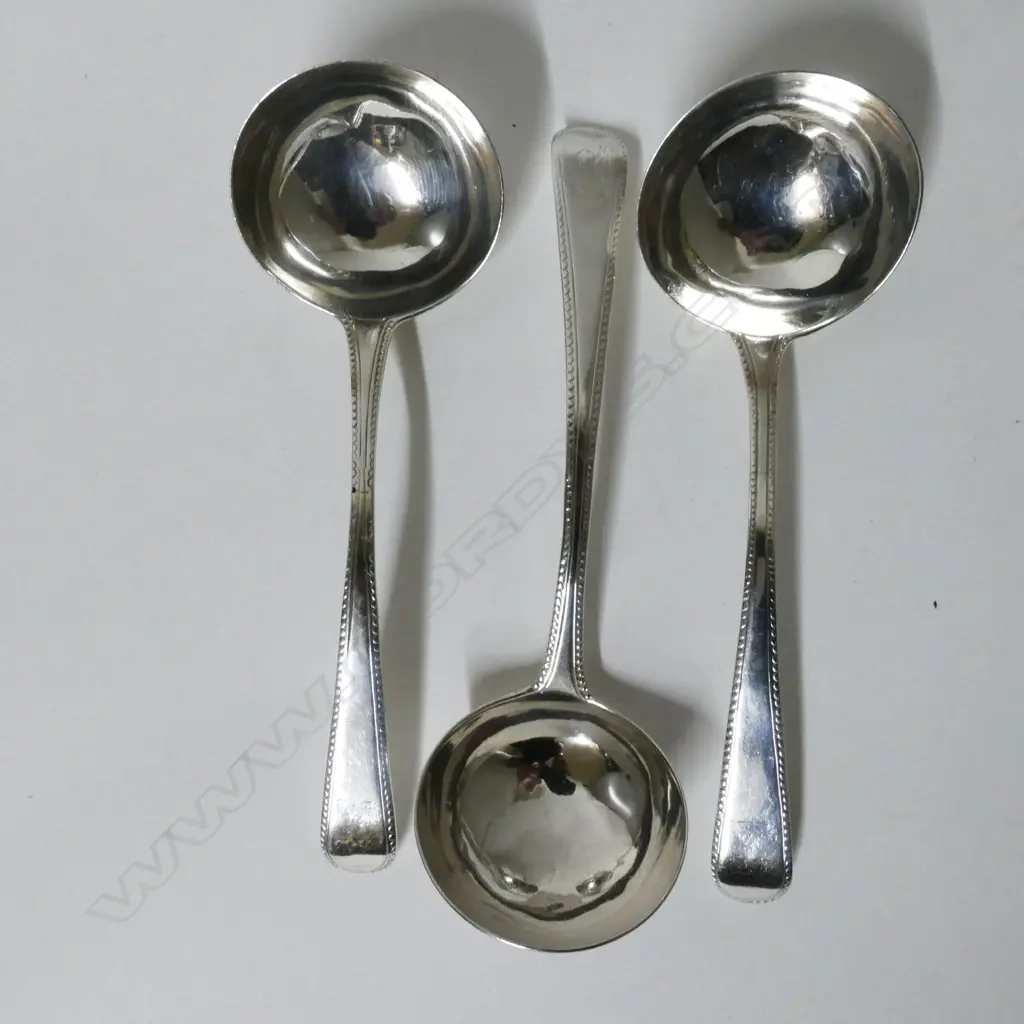 Three George III silver sauce ladles Image 1++
