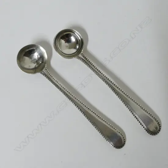Two George III silver salt spoons